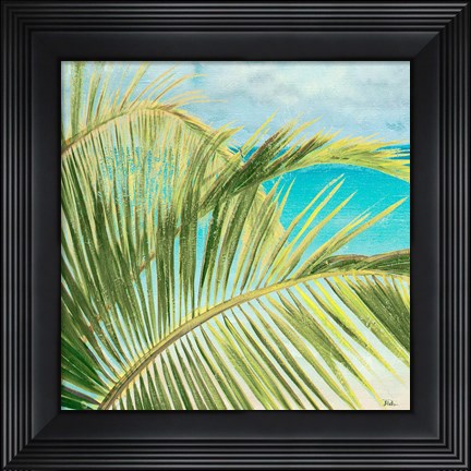 Framed Bright Coconut Palm I Print
