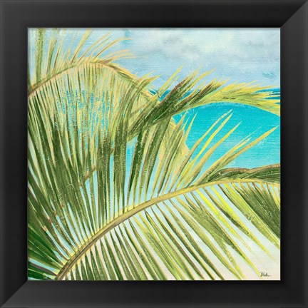 Framed Bright Coconut Palm I Print