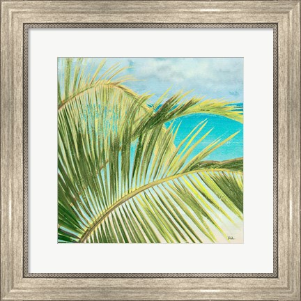 Framed Bright Coconut Palm I Print