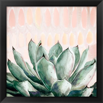 Framed Modern Green Agave Print