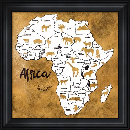 Framed Africa Map Print