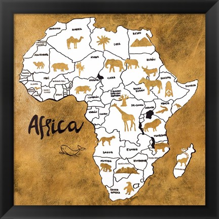 Framed Africa Map Print