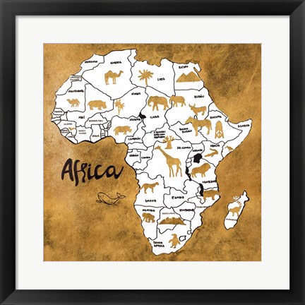 Framed Africa Map Print