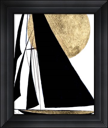 Framed Midnight Black Sailing Print