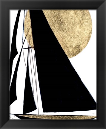 Framed Midnight Black Sailing Print