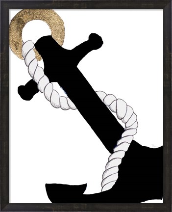 Framed Midnight Black Anchor Print