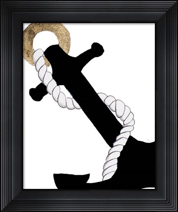 Framed Midnight Black Anchor Print