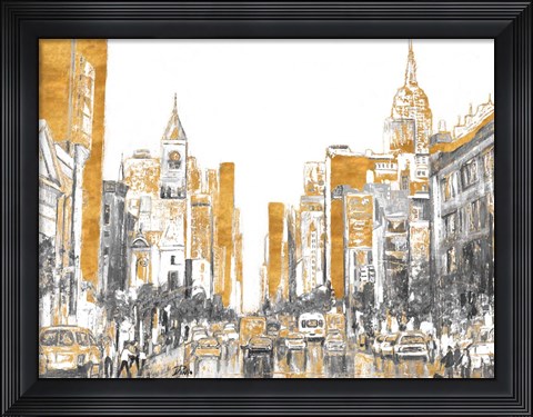 Framed Golden City Print