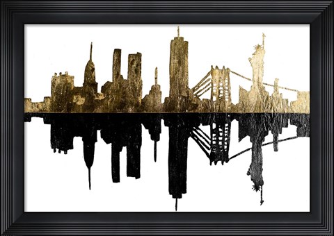Framed Contemporary NY Gold Print