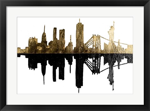 Framed Contemporary NY Gold Print