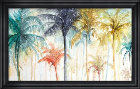 Framed Watercolor Summer Palms Print