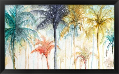 Framed Watercolor Summer Palms Print
