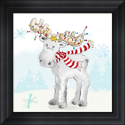 Framed Whimsical Moose Print