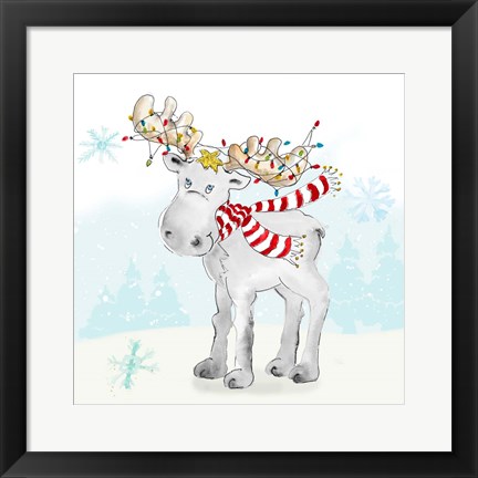 Framed Whimsical Moose Print
