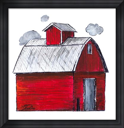 Framed Red Barn Print