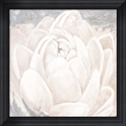 Framed White Grey Flower II Print