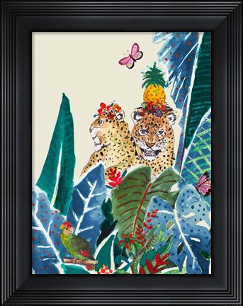 Framed Jungle Carnival on Cream Print