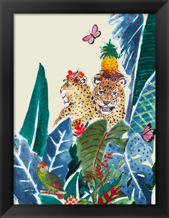 Framed Jungle Carnival on Cream Print