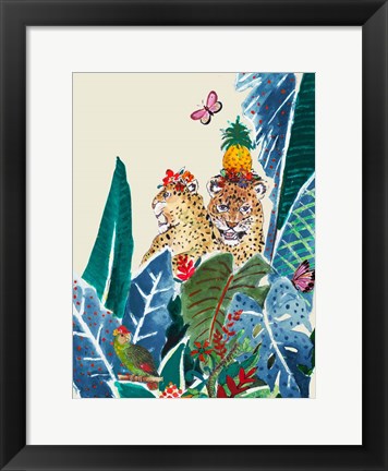 Framed Jungle Carnival on Cream Print