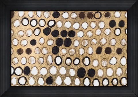 Framed African Circles with Gold Print
