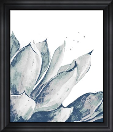Framed Blue Agave on White II Print