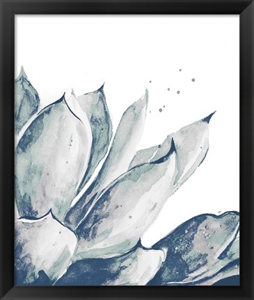 Framed Blue Agave on White II Print