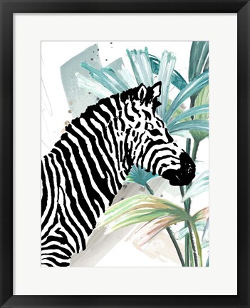 Framed Tropical Zebra Print