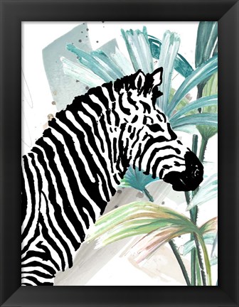 Framed Tropical Zebra Print