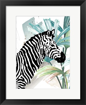 Framed Tropical Zebra Print