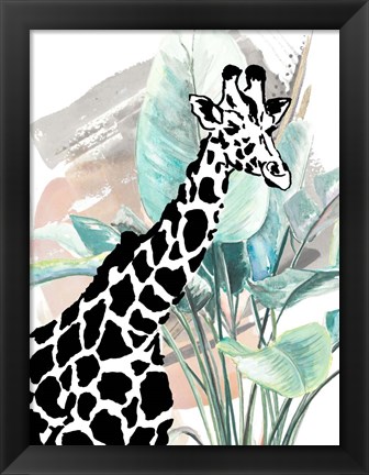 Framed Tropical Giraffe Print