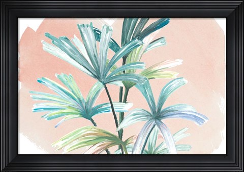 Framed Jungle Gems on Blush I Print