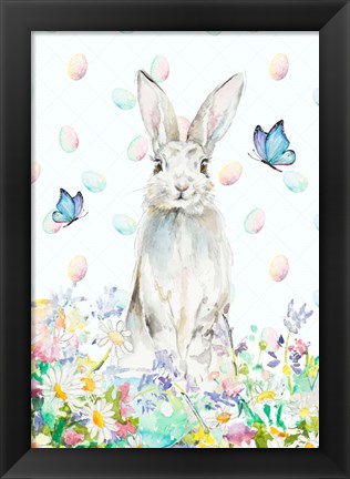 Framed Tall Easter Bunny Print