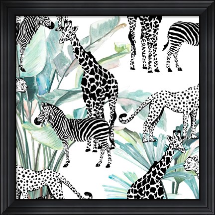Framed Patterned Safari Print