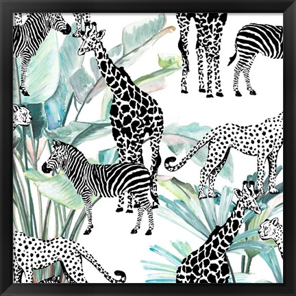 Framed Patterned Safari Print