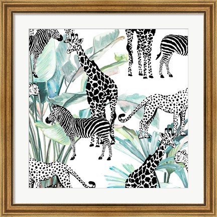 Framed Patterned Safari Print