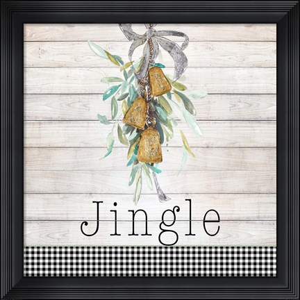 Framed Jingle Bell Wreath Print