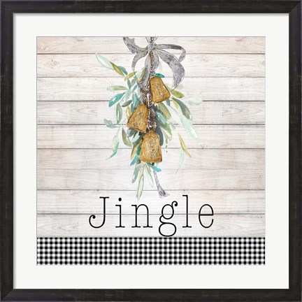 Framed Jingle Bell Wreath Print