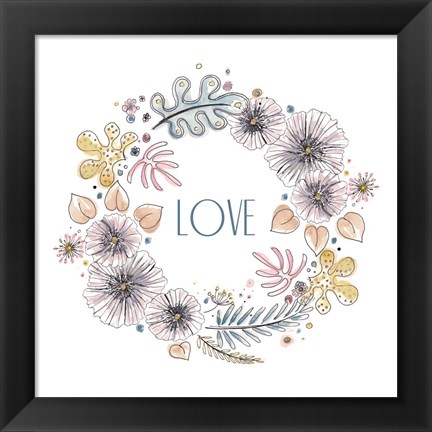 Framed Nature Love Wreath Print