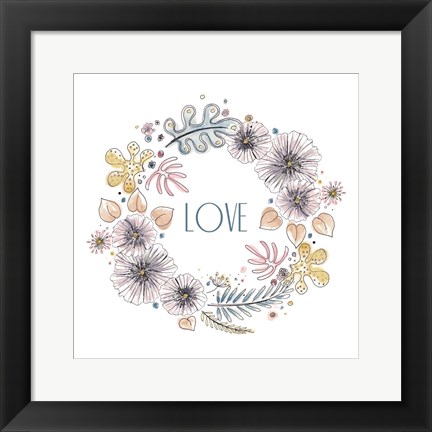 Framed Nature Love Wreath Print