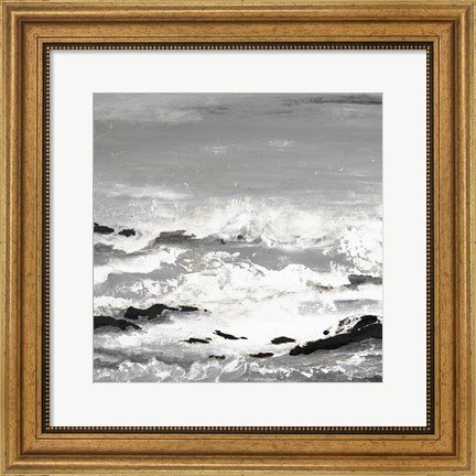 Framed Rocks and Waves Print
