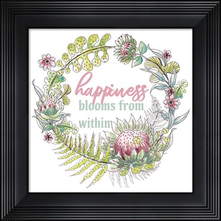 Framed Protea&#39;s Inspirational Wreath II Print