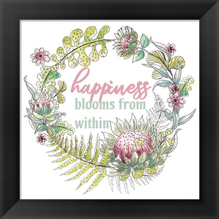 Framed Protea&#39;s Inspirational Wreath II Print