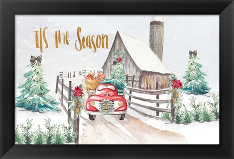 Framed Christmas on the Farm Print