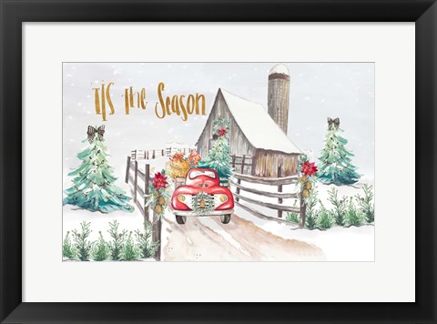 Framed Christmas on the Farm Print