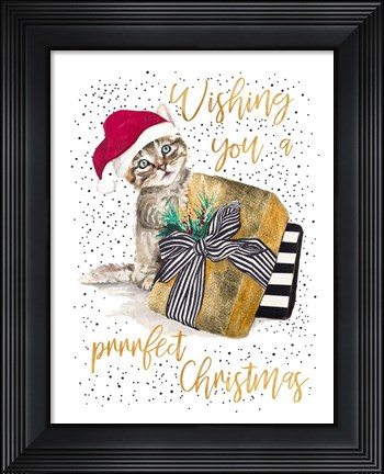 Framed Wishing You A Prrrfect Christmas Print