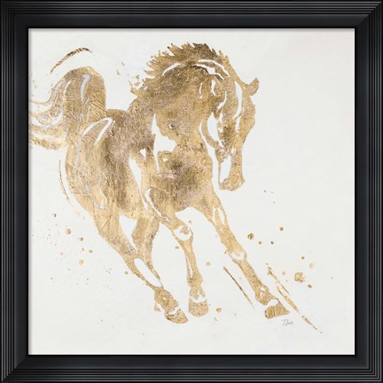 Framed Spirit Horse Gold Print