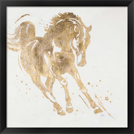 Framed Spirit Horse Gold Print