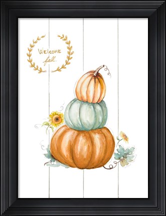 Framed Three Pumpkins Print