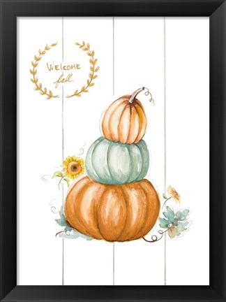 Framed Three Pumpkins Print