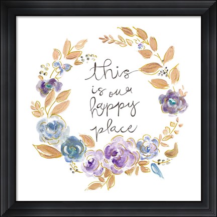 Framed Inspirational Flower Wreath Print